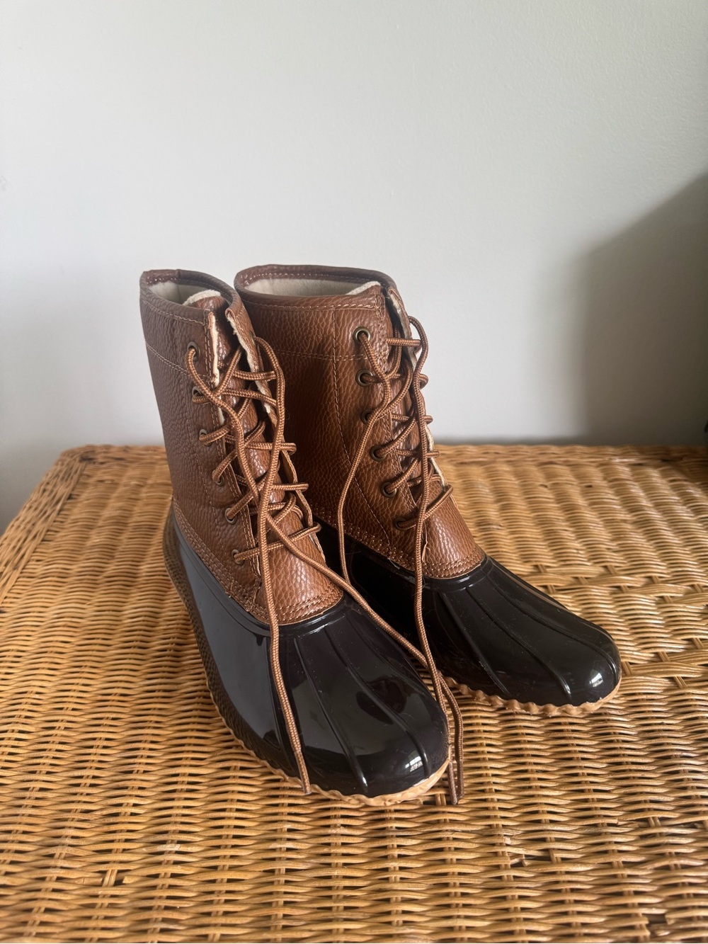 JBU Brown and Black Waterproof Lace-Up Winter Boots